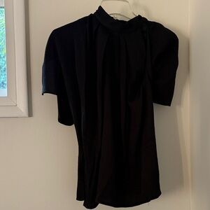 Victoria Beckham Black Textured Blouse